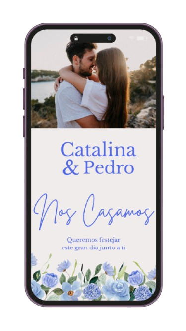 Mockup: bodas de Catalina y Pedro